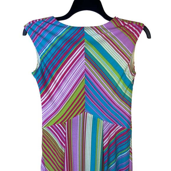Sangria Women Size 6 Striped Sleeveless Maxi Dress Coloful Summer Vaca Beach - Picture 5 of 12